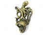 Antique Gold Cast Iron Wall Mounted Octopus Bottle Opener 6 - 1