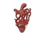 Rustic Red Cast Iron Wall Mounted Octopus Bottle Opener 6 - 2
