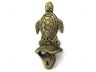 Antique Gold Cast Iron Wall Mounted Sea Turtle Bottle Opener 6 - 1