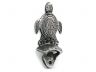 Antique Silver Cast Iron Wall Mounted Sea Turtle Bottle Opener 6 - 2