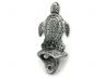 Antique Silver Cast Iron Wall Mounted Sea Turtle Bottle Opener 6 - 1