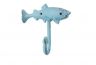 Rustic Light Blue Cast Iron Fish Key Hook 6 - 1