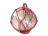 Clear Japanese Glass Ball Fishing Float with Red Netting Decoration 12 - 2