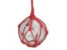 Clear Japanese Glass Ball Fishing Float with Red Netting Christmas Ornament 3 - 1