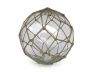 Tabletop LED Lighted Clear Japanese Glass Ball Fishing Float with Brown Netting Decoration 10 - 1