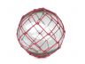 Tabletop LED Lighted Clear Japanese Glass Ball Fishing Float with Red Netting Decoration 10 - 1