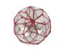 Tabletop LED Lighted Clear Japanese Glass Ball Fishing Float with Red Netting Decoration 10 - 2