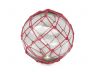 Tabletop LED Lighted Clear Japanese Glass Ball Fishing Float with Red Netting Decoration 10 - 4