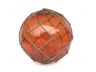 Tabletop LED Lighted Orange Japanese Glass Ball Fishing Float with Brown Netting Decoration 10 - 1