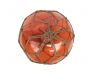 Tabletop LED Lighted Orange Japanese Glass Ball Fishing Float with Brown Netting Decoration 10 - 2