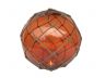 Tabletop LED Lighted Orange Japanese Glass Ball Fishing Float with Brown Netting Decoration 10 - 4