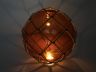 Tabletop LED Lighted Orange Japanese Glass Ball Fishing Float with Brown Netting Decoration 10 - 5