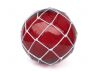 Tabletop LED Lighted Red Japanese Glass Ball Fishing Float with White Netting Decoration 10 - 1
