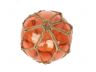Tabletop LED Lighted Orange Japanese Glass Ball Fishing Float with Brown Netting Decoration 4 - 2