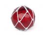 Tabletop LED Lighted Red Japanese Glass Ball Fishing Float with White Netting Decoration 4 - 2