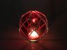 Tabletop LED Lighted Red Japanese Glass Ball Fishing Float with White Netting Decoration 4 - 1