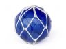 Tabletop LED Lighted Dark Blue Japanese Glass Ball Fishing Float with White Netting Decoration 4 - 1
