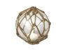 Tabletop LED Lighted Clear Japanese Glass Ball Fishing Float with Brown Netting Decoration 4 - 4