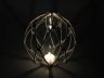 Tabletop LED Lighted Clear Japanese Glass Ball Fishing Float with White Netting Decoration 6 - 5