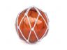 Tabletop LED Lighted Orange Japanese Glass Ball Fishing Float with White Netting Decoration 6 - 1