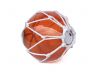 Tabletop LED Lighted Orange Japanese Glass Ball Fishing Float with White Netting Decoration 6 - 3