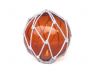 Tabletop LED Lighted Orange Japanese Glass Ball Fishing Float with White Netting Decoration 6 - 4