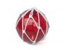 Tabletop LED Lighted Red Japanese Glass Ball Fishing Float with White Netting Decoration 6 - 4