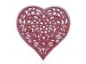 Rustic Red Whitewashed Cast Iron Heart Shaped Trivet 7 - 1