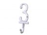 Whitewashed Cast Iron Number 3 Wall Hook 6 - 1