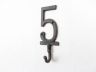 Cast Iron Number 5 Wall Hook 6 - 1