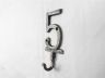 Rustic Silver Cast Iron Number 5 Wall Hook 6 - 1