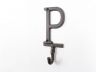 Cast Iron Letter P Alphabet Wall Hook 6 - 1