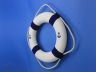 Classic White Decorative Anchor Lifering with Blue Bands 20 - 8