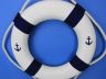 Classic White Decorative Anchor Lifering with Blue Bands 20 - 4