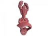 Red Whitewashed Cast Iron Wall Mounted Lobster Bottle Opener 6 - 1