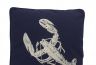 Navy Blue and White Lobster Pillow 16 - 3