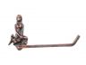 Rustic Copper Cast Iron Mermaid Bathroom Set of 3 - Large Bath Towel Holder and Towel Ring and Toilet Paper Holder - 3