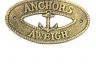 Antique Gold Cast Iron Anchors Aweigh with Anchor Sign 8 - 3