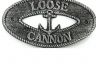 Antique Silver Cast Iron Loose Cannon with Anchor Sign 8 - 3