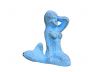 Rustic Light Blue Cast Iron Sitting Mermaid Paperweight 3 - 2