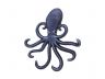 Rustic Dark Blue Cast Iron Wall Mounted Decorative Octopus Hooks 7 - 1