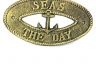 Antique Gold Cast Iron Seas the Day with Anchor Sign 8 - 3