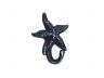 Rustic Dark Blue Cast Iron Starfish Hook 4 - 2