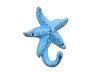 Rustic Light Blue Cast Iron Starfish Hook 4 - 2