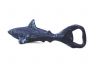 Rustic Dark Blue Cast Iron Shark Bottle Opener 6 - 1