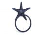 Rustic Dark Blue Cast Iron Starfish Towel Holder 8.5 - 1