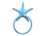 Rustic Light Blue Cast Iron Starfish Bathroom Set of 3 - Large Bath Towel Holder and Towel Ring and Toilet Paper Holder - 2