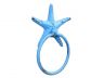 Rustic Light Blue Cast Iron Starfish Towel Holder 8.5 - 2
