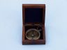 Antique Brass Beveled Lensatic Compass w- Rosewood Box 4 - 2