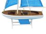 Wooden It Floats 12 - Light Blue wtih Light Blue Sails Floating Sailboat Model - 1